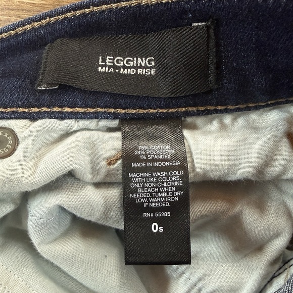 Express Jeans Women's Size 0S Legging Skinny Jeans Mid Rise Blue Stretch - Picture 3 of 10